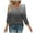 Gray, variant on Drindf 3/4 Length Sleeve Gradient Womens Shirts V Neck Dressy Casual Tunic Tees Spring Loose Fit Tops Lightweight Comfy Blouses Blue XXL