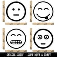 thumbnail image 2 of Emoticon Faces Scared Neutral Grimace Tongue Out Rubber Stamp Set for Scrapbooking Crafting Stamping - Small 3/4 Inch, 2 of 7