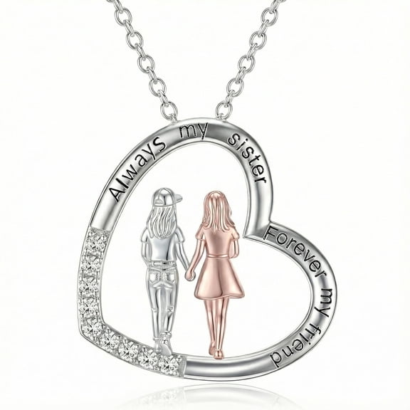 Sisters Necklace BFF Friendship Necklace Sisters Gifts from Sister Best Friend Pendant with 18 2 Inches Chain Jewelry for Women Birthday Christmas