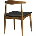 thumbnail image 2 of Nicer Furniture Elbow Dining Chair Black Faux Leather - Walnut, Set of 2, 2 of 2