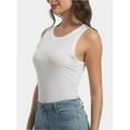 thumbnail image 2 of 3-pack White Women Tank Tops Summer Sleeveless Basic Cami Top Shirt Slim Racerback Blouses, 2 of 7