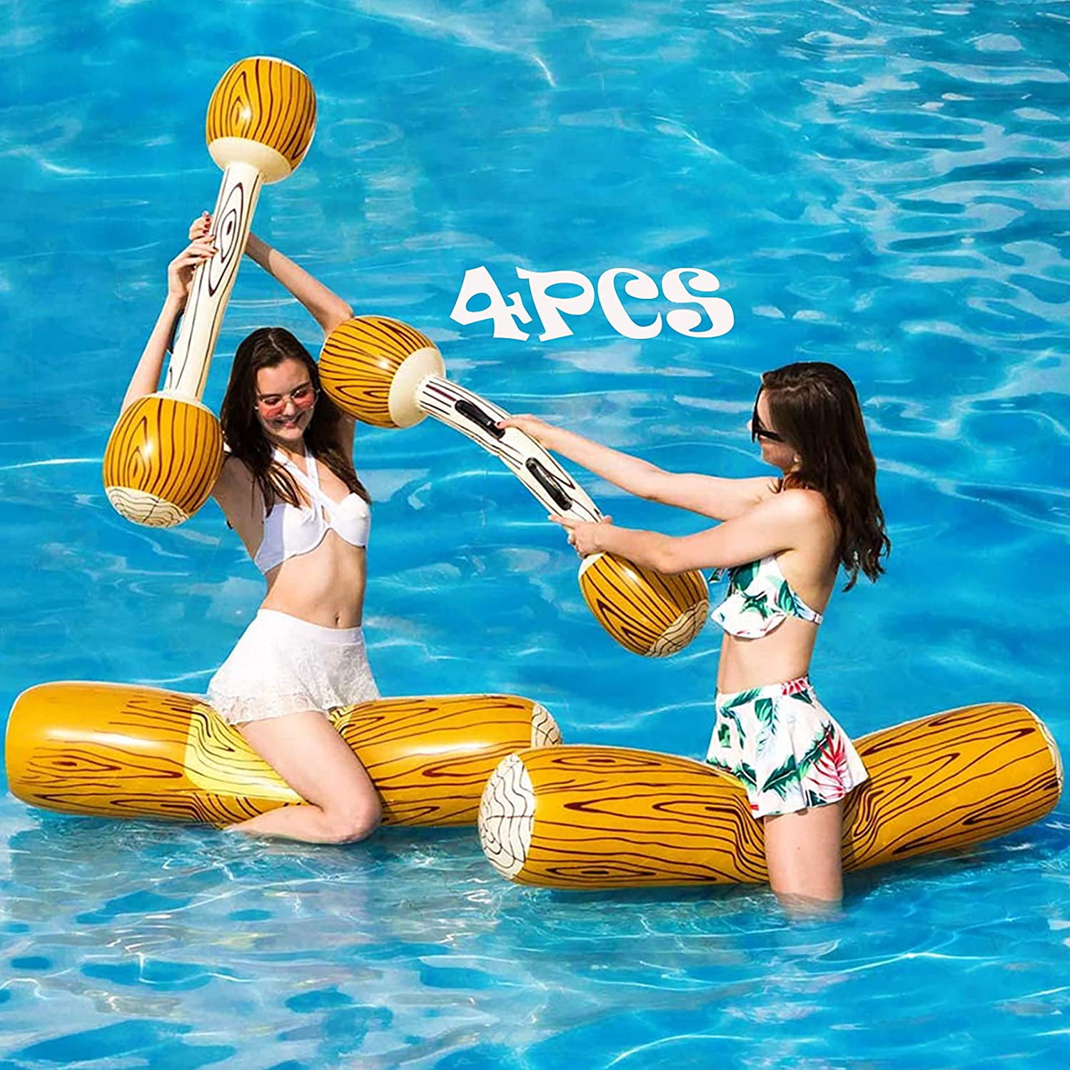 Cheers.US 4 Pcs Log Flume Joust Set Inflatable Floating Row Toys Adult  Children Pool Party Water Sports Games Float Toys Summer Pool Party  Swimming Pool Water Sports Toys - Walmart.com