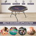 thumbnail image 6 of SUGIFT 8 Players Poker Table Foldable,50inch Upgraded Folding Octagon Casion Table, Portable Texas Holedem Table w/Stainless Steel Cup Holders, Water-Resistant Cushioned Rail(50inch, Brown), 6 of 6