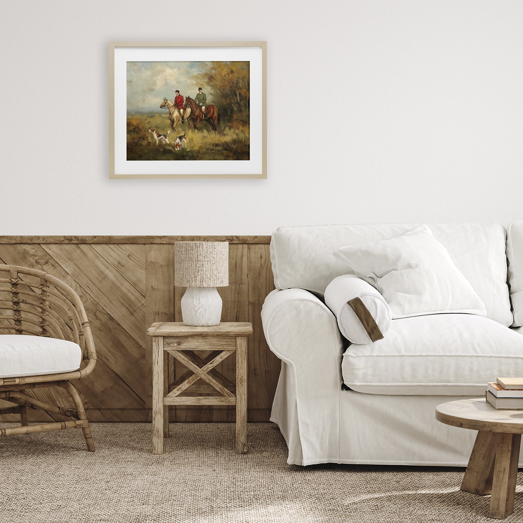 Stupell Industries Autumn Riders with Hounds Birch Framed Print Under Glass, design by Ziwei Li