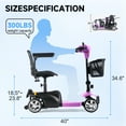 thumbnail image 6 of ​TOXOZERS Mobility Scooter for Seniors and Disabled Individuals Featuring Bright Headlights, USB Port, Basket, and Long-Range Battery in LightPurple, 6 of 12