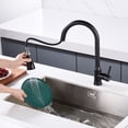 thumbnail image 5 of SUMERAIN Stainless Steel Lead-Free Kitchen Faucet with Pull Down Sprayer,Single Handle Single Hole Matte Black, 5 of 12