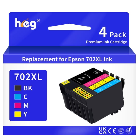 702XL 702 Ink Cartridges Replacement 702 702xl ink cartridges combo pack For Workforce Pro WF-3720 3730 3733 All-in-One Printer(4 Pack)