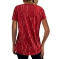 thumbnail image 4 of LilyLLL Womens Short Sleeve Buttons T-shirt Casual Print Pullover Blouse Tops, 4 of 4
