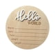 thumbnail image 2 of Letrero de recuerdo para bebé recién nacido, letrero de madera con texto "Hola Mundo" para decoración de guardería, baby shower. Blanco, 2 of 9