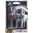 thumbnail image 4 of Jurassic World Birthday Cake Candles | 6 Birthday Candles for Cake Decorations, Multicolored Striped Dinosaur Candles, Cake Toppers for Jurassic World Party, 4 of 6