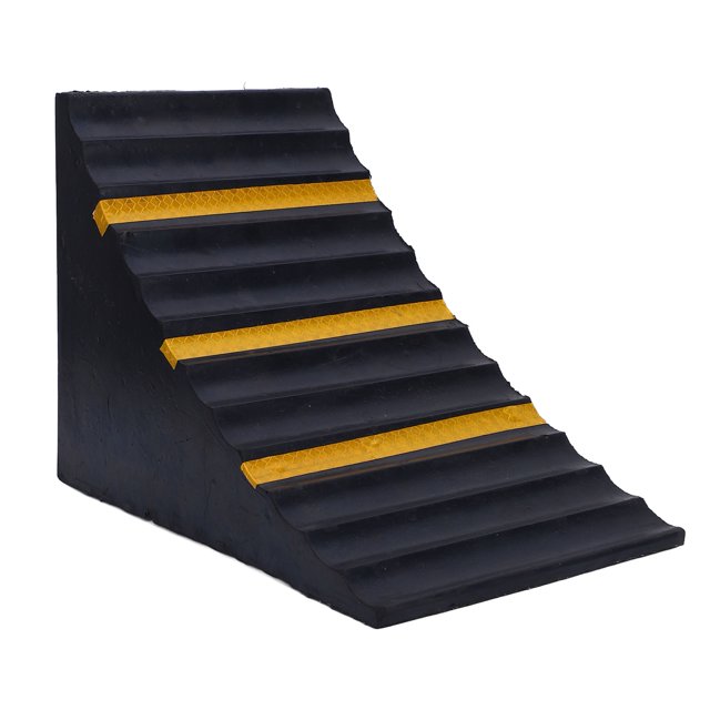 Rubber Wheel Stopper, Lightweight Multifunctional Heavy Duty Rubber Tire Chock Anti Slip 9.8 X 6.3 X 7.5in Enhanced Friction Weather Proof Portable for ATV