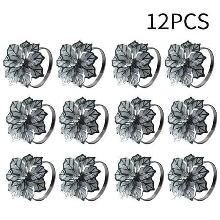 

GETHOME Dining Room Dinner Napkin Ring For Weddings Holder Flowers Shape Floral