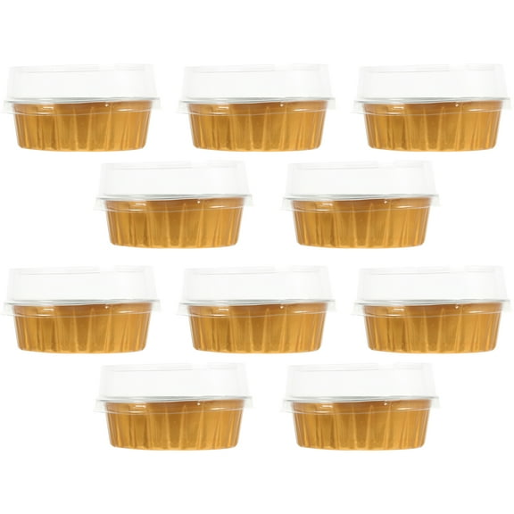 ONAPARTER 10 Sets Foil Cake Cups Paper Flat Skillet Baking Cupcake Supplies Tools Muffin Liner （As Shown）