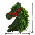 thumbnail image 3 of Horse Head Christmas Wreath - Handmade Rustic Equestrian Door Wreath for Front Door Decor, Festive Horse Christmas Decorations, Durable Fabric Wreath for Outdoor Holiday Use,16.54*12.99in, Green, 3 of 10