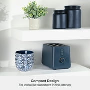 Thyme & Table 2-Slice Toaster, Extra-Wide Slots with Removable Crumb Tray, Atlantic Blue