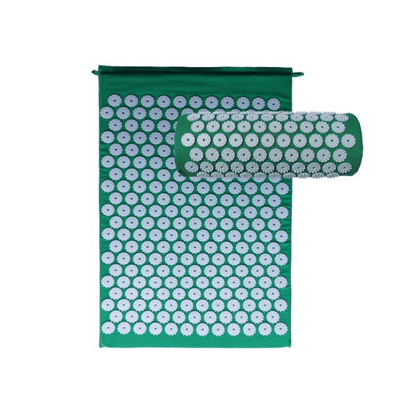 Acupressure Mat and Cervical Pillow for Neck & Back Pain Relief - Electric Muscle Stimulator Massager Pad