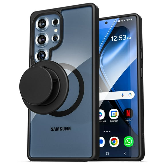 Encased 2-in-1 MAG Case with Grip for Samsung Galaxy S25 Ultra (Compatible with MagSafe) Magnetic Cover with Phone Holder (2025)