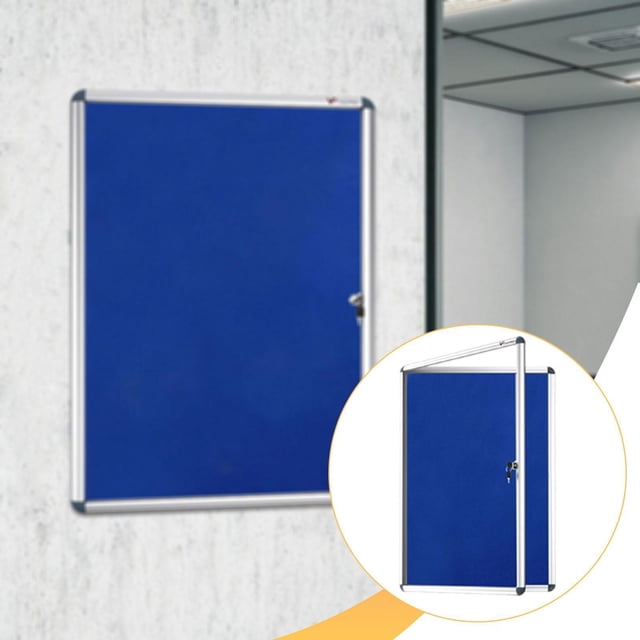 twisto Panneau d'Affichage Verrouillable Facile à Installer Panneau d'Affichage Accessoire Inviolable Premium Robuste Durable Acrylique Liège Acier Inoxydable Adapté pour Magasin Centre Communautaire Bureau Verrou Simple