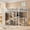White, variant on Leumius Queen Size Metal Loft Bed with Built-in Wardrobe,Heavy Duty Loft Bed Frame with Desk and Storage Shelves,Space-Saving,Wood