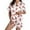 A-White4, variant on Women's Lobster Print Striped Satin Pajama Set Short Sleeve Notched Collar Button Down Sleep Set Soft Classic Relaxing Pajama Sets