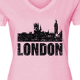 thumbnail image 4 of Inktastic London England City Skyline with Grunge Women's V-Neck T-Shirt, 4 of 5