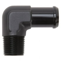 Edelbrock Hose End Automotive Parts, 90-Deg, 1/2In NPT to 3/4In Barb, Black Anodized, 10 lbs