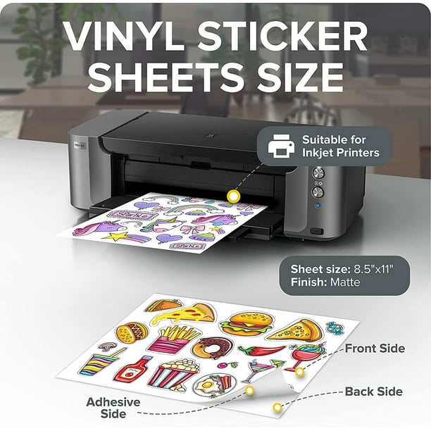 Homsto Vinyl Sticker Paper, Matte Printable Vinyl Sticker Paper
