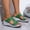 #0023-Green, variant on Women's Metallic Wedge Slide Sandals, Peep Toe Slippers with Padded Footbed, Spring Summer Casual Footwear Gift