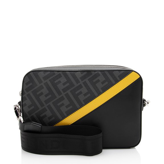 Pre-Owned Fendi Zucca Coated Canvas Leather Diagonal Camera Bag