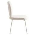 thumbnail image 3 of LeisureMod Celestial Mid-Century Modern Boucle Dining Side Chair with White Powder Coated Iron Frame for Dining Room and Kitchen (White), 3 of 5