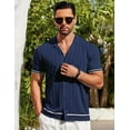thumbnail image 6 of COOFANDY Men's Knit Shirt Short Sleeve Casual Button Down Shirt Vintage 90S 80S Knitted Beach Tops, 6 of 8