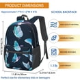 thumbnail image 4 of 17 Inch Lightweight Backpack,PVC Waterproof Oxford Fabric, Ergonomically Designed, with Large Capacity, Monarch Butterfly Aesthetic, 4 of 5