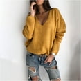 thumbnail image 2 of QASIEATN Sweaters for Graceful Women Fashion, Sweaters Long Sleeve V Neck Loose Pullover Tops Soft Warm Cozy Lightweight Wool Knit Sweater , Womens Fall Tops, 2 of 5