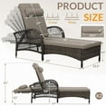 thumbnail image 3 of EPICOZY 2-Piece Outdoor Wicker Lounge Chairs with Cushion, Rattan Patio Chaise Loungers with 6-Level Backrest, All Weather Lay Flat Pool Sunbathing Recliner Chair, Armrest and Head Pillow, Beige, 3 of 7