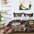 thumbnail image 3 of Christmas Snowman Comforter Set Queen Size, Xmas Box Winter Snow Wreaths Lights Black Soft Bedding Set for Man Woman, 4 Pieces Duvet Cover Set with Fitted Sheet, 2 Pillowcases, 3 of 9