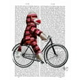thumbnail image 2 of Fab Funky 20x24 Black Ornate Wood Framed with Double Matting Museum Art Print Titled - Sock Monkey on Bicycle, 2 of 4