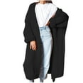 thumbnail image 2 of Black Cardigan for Women, Jackets for Women, Women's Autumn Winter Solid Color Long Oversized Loose Knit Sweater Cardigan M, 2 of 9