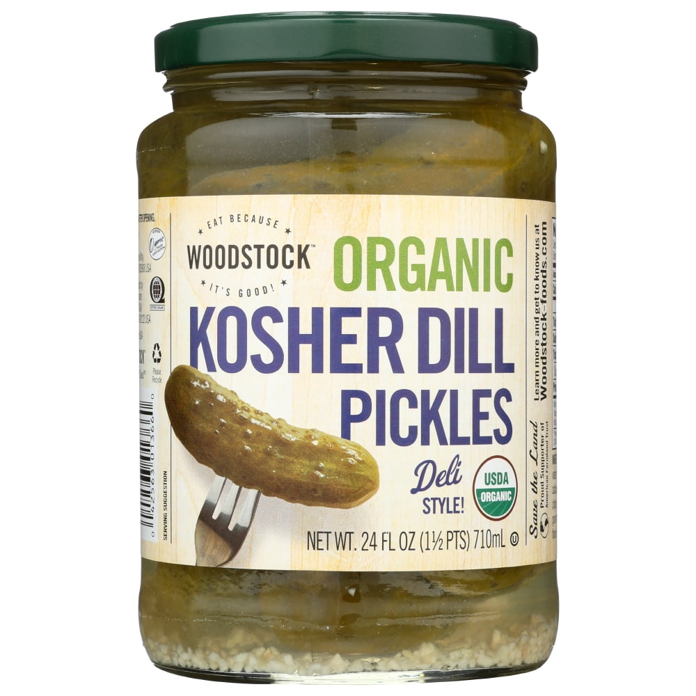 Woodstock Organic Pickles Kosher Dill Whole, 24 Oz.