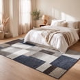 thumbnail image 6 of ICEANT 3'x8' Non-Slip Machine Washable Runner Rug with Geometric Patchwork Design, Slate Blue Grey/Beige/Brown/Tan, 6 of 7