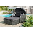 thumbnail image 4 of Holaki 79.9" Outdoor Sunbed with Adjustable Canopy, Double lounge, PE Rattan Daybed, Gray Wicker And Cushion, 4 of 9