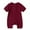 Red, variant on Darzheoy Newborn Baby Rompers Round Neck Solid Color Jumpsuits Short Sleeve Casual Button Thin Summer Crawling Pajamas Clothes For Boys And Girls ,Size 0-18 Months