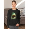 thumbnail image 2 of Panther In The Jungle Sweatshirt Women -Anthony Chirstou Designs, Female x-Large, 2 of 4