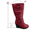 thumbnail image 2 of Women's Fashion Zip Knee High Boots Casual Wedge Heel Winter Shoes ( Red, 6.5), 2 of 5