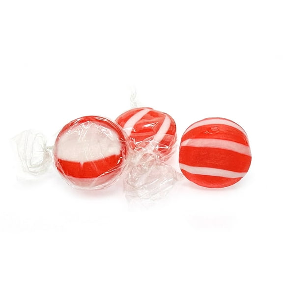 SweetGourmet Striped Cinnamon Discs | Wrapped Bulk Hard Candy | 1 Pound