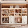 thumbnail image 7 of Homieasy 114.6'' Wide Closet Organizer with 8 Drawers and 4 Hanging Rods, 4-Piece Closet System for Storage, White, 7 of 7