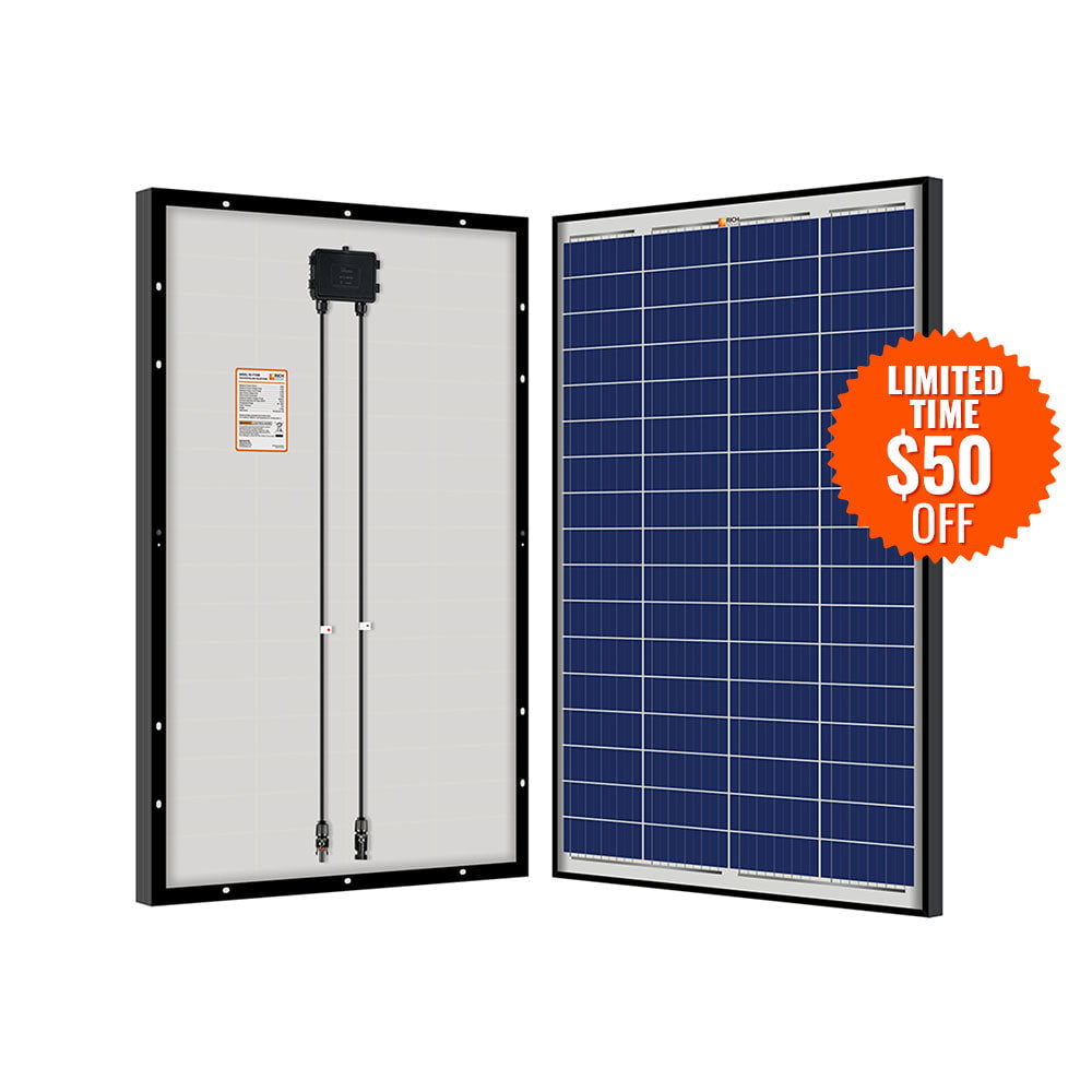 HQST 50 Watt 12 Volt Monocrystalline Solar Panel for RV/Boat/Other Off Grid Applications 50W Compact Design 