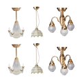 thumbnail image 1 of 1/12 Modelo de Lámpara de tejado Pantalla en apariencia de Brote, Soporte Chapado en Oro, con Interruptor de Encendido / Apagado en Hugo Dollhouse Miniature Lamp, 1 of 10