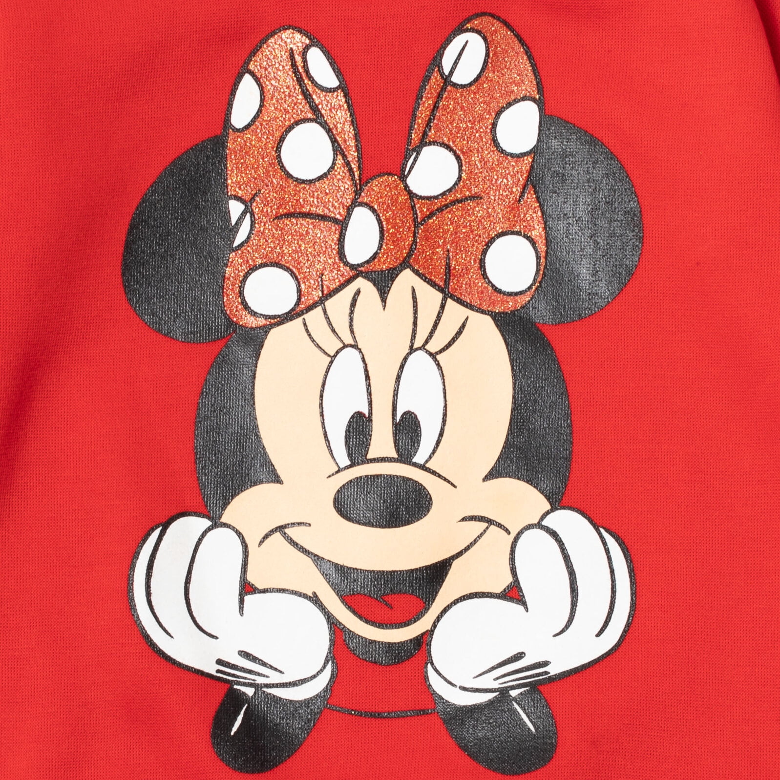 Disney Minnie Mouse Little Girls' 2-Piece Fleece Sweatshirt and Pants Set Red Black Minnie