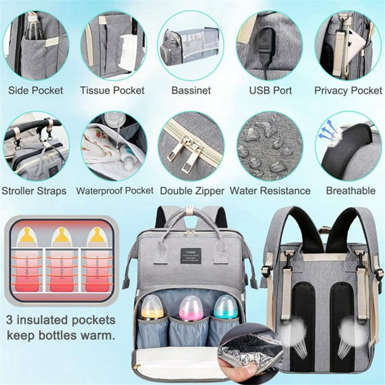 Fwkekye Baby Diaper Bag Backpack with Changing Station, Baby Registry  Search Shower Gifts, Baby Bags for Boy Girl, New Mom Gifts for Women, Large