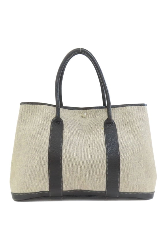 Pre-Owned Herms Garden Party PM Tote Bag in Silver Hardware, Toile H, Women's,... (Good)